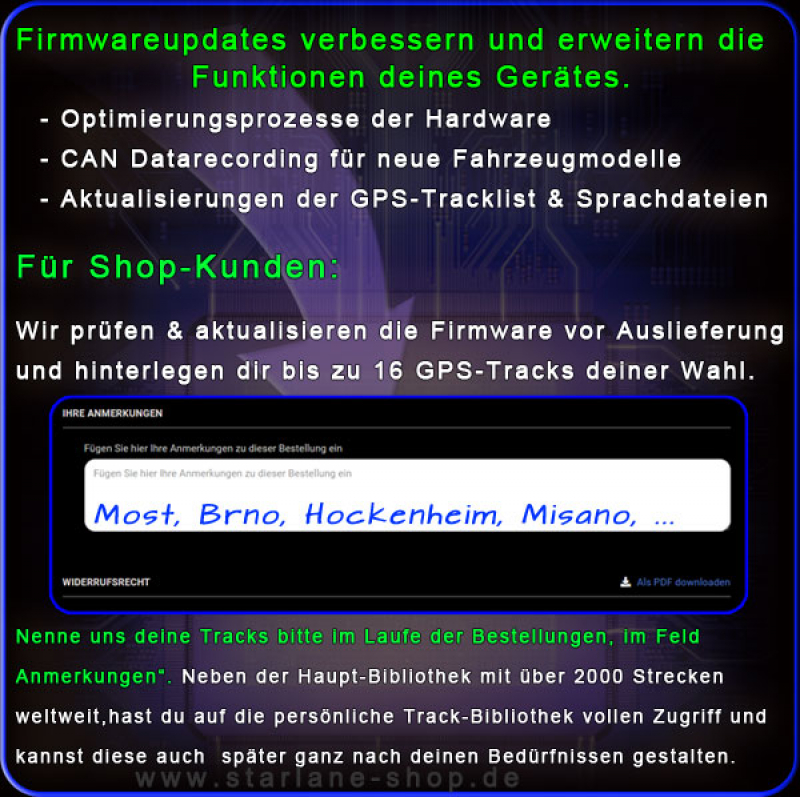 Firmware und GPS Track Update